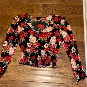 long sleeve, flower blouse